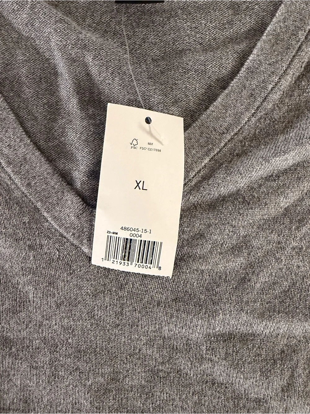 Banana Republic Mens Luxury Blend Silk Cotton Cash V-Neck Sweater Gray NWT Sz XL